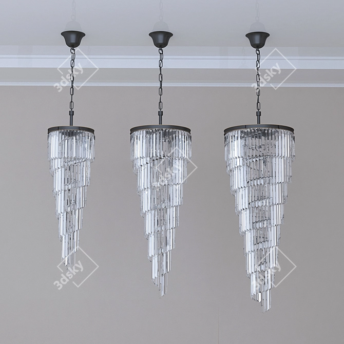 Elegant Charlotte Crystal Chandelier 3D model image 2