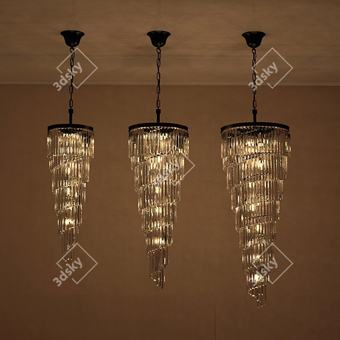 Elegant Charlotte Crystal Chandelier 3D model image 3