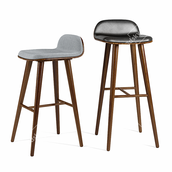 Sleek Sede Bar & Counter Stool 3D model image 1