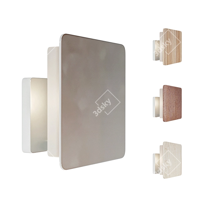 Fabbian No More: Exquisite Wood and Metal Wall Sconce 3D model image 1
