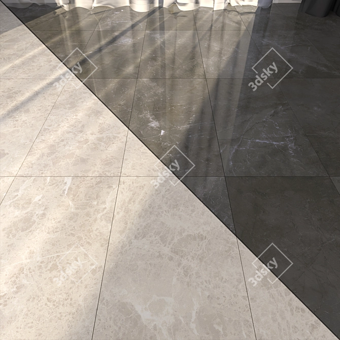 Elegant Marble Floor Tiles 3D model image 1