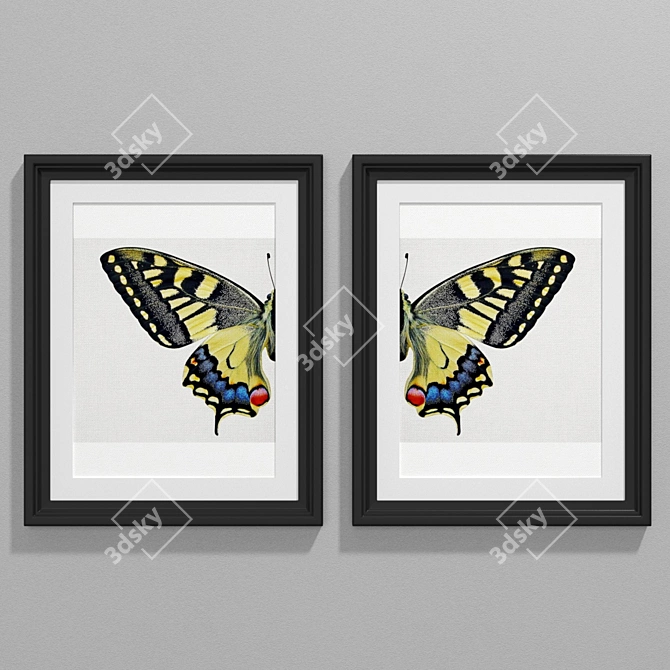 Modern Style Butterfly Art 3D model image 1