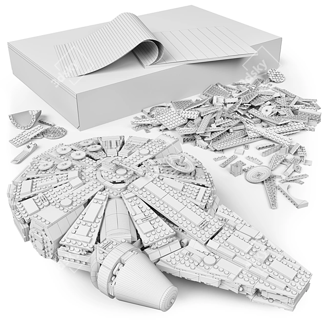 Ultimate LEGO Millennium Falcon Set 3D model image 3