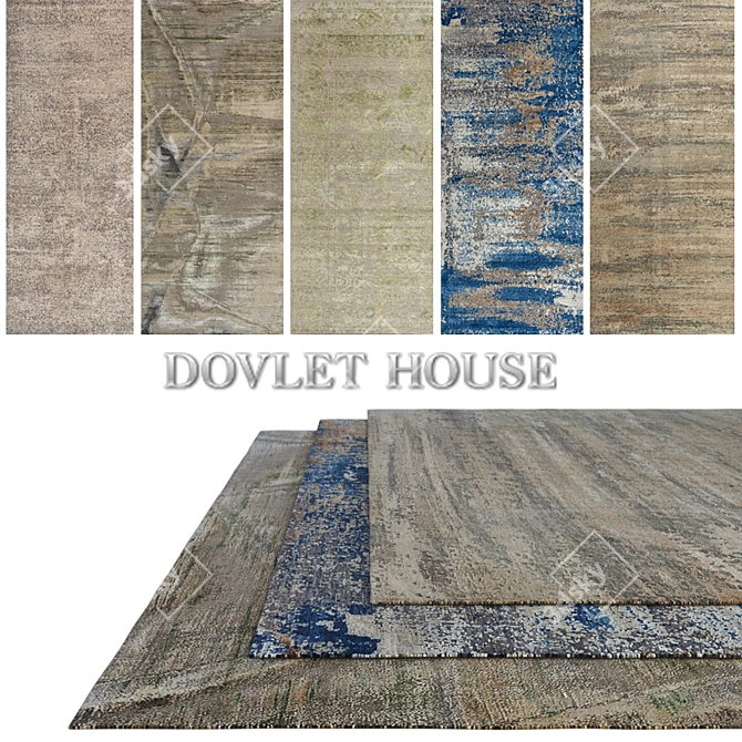 DOVLET HOUSE Carpets - 5 Piece Set 3D model image 1