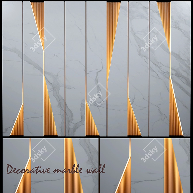 Elegant Marble Wall Décor 3D model image 1