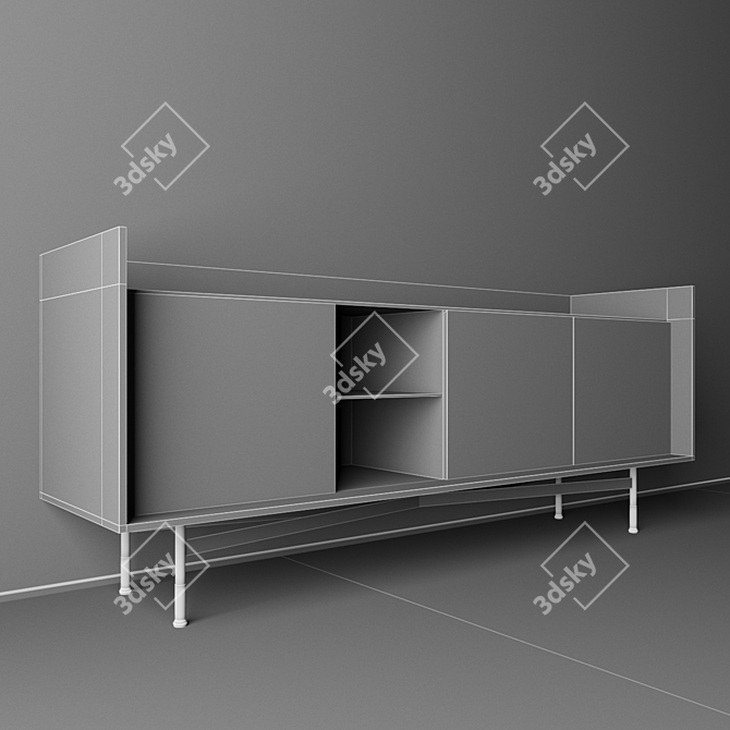 Modern TV Cabinet by Dialogo Ditre 3D model image 3