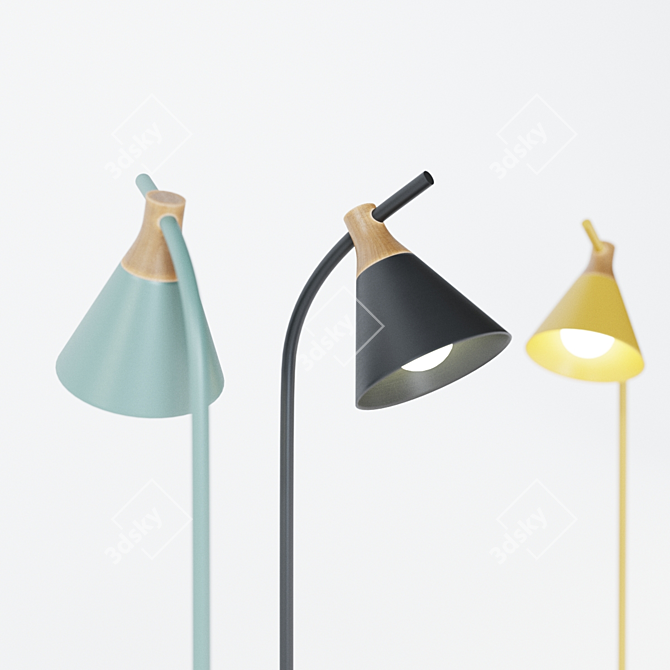 Scandinavian Minimalist Floor Lamp 3D model image 2