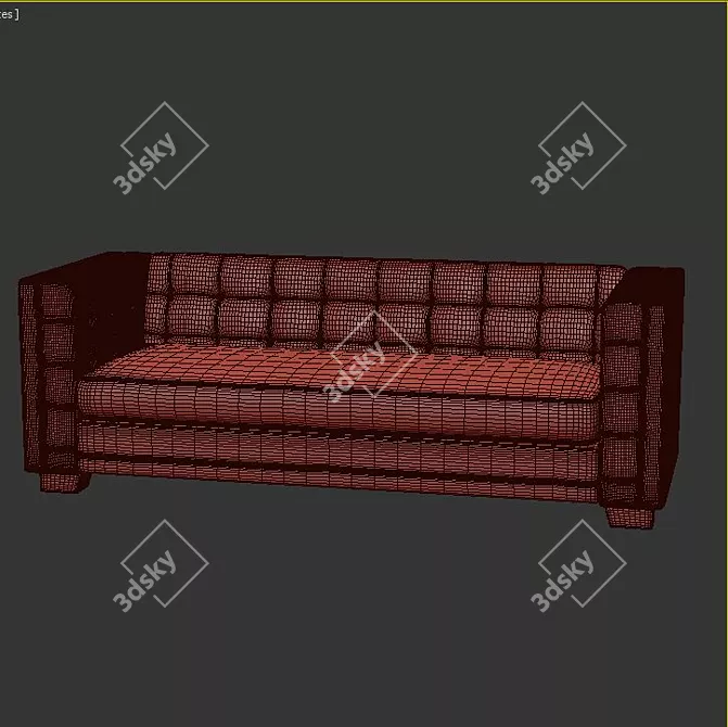 Elegant Velvet Sofa - Luxurious and Comfortable 3D model image 3