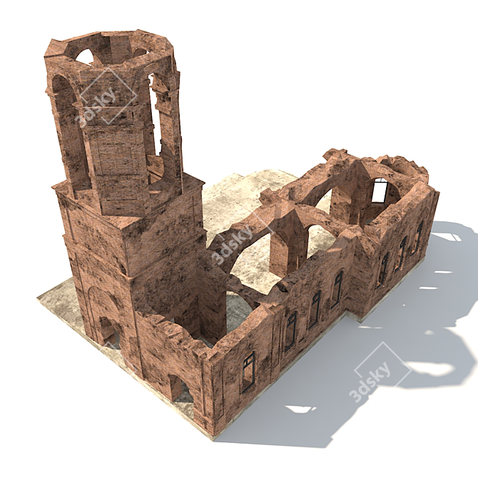 Ancient Temple Ruins 3D model image 1