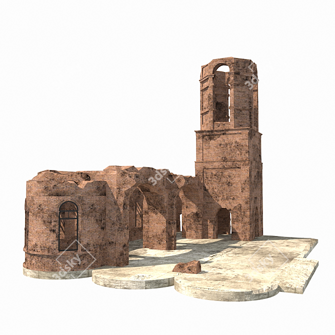 Ancient Temple Ruins 3D model image 2