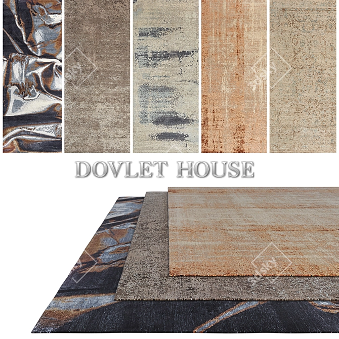 DOVLET HOUSE 5-Piece Carpets 3D model image 1