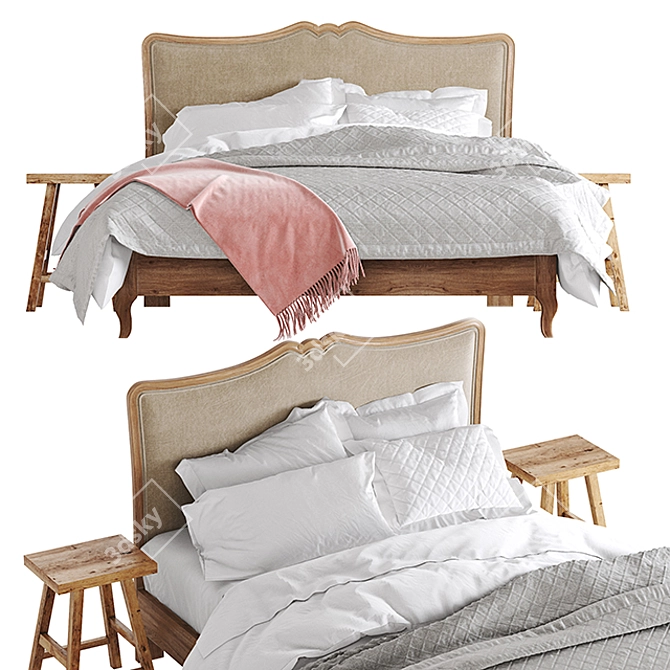 Elegance in Wood: Claremont Bed 3D model image 1