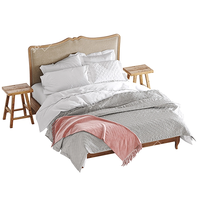 Elegance in Wood: Claremont Bed 3D model image 2