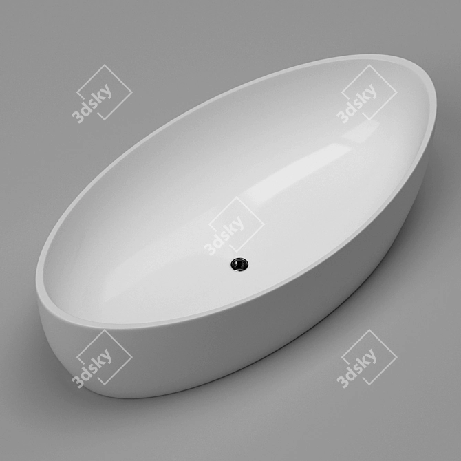 Sleek Modern Bathtub 3D model image 1