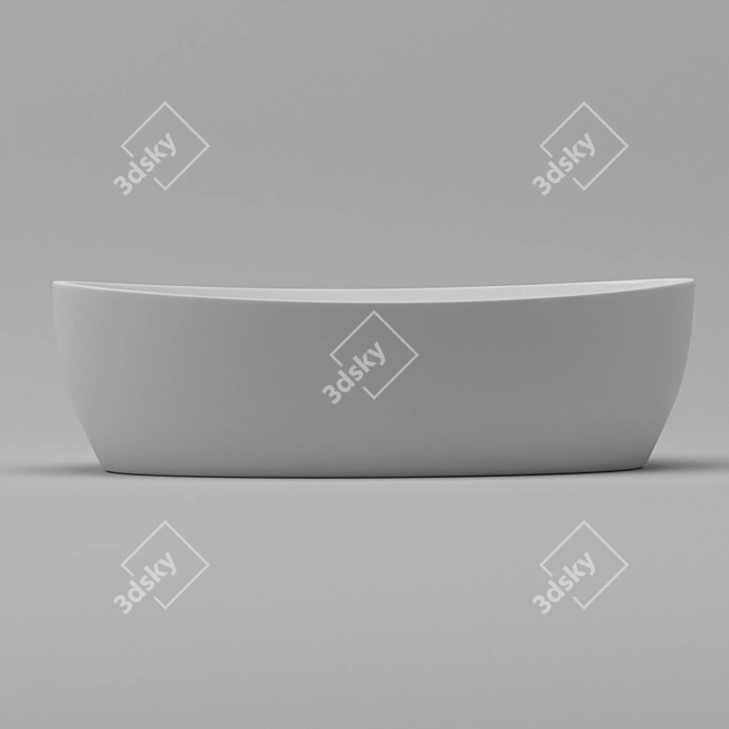 Sleek Modern Bathtub 3D model image 2