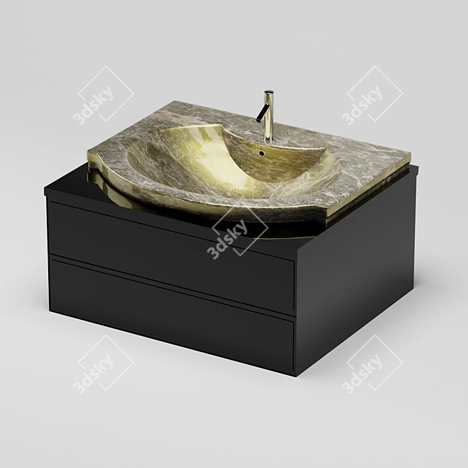 Streamline Sink: Modern Texture Collection 3D model image 1