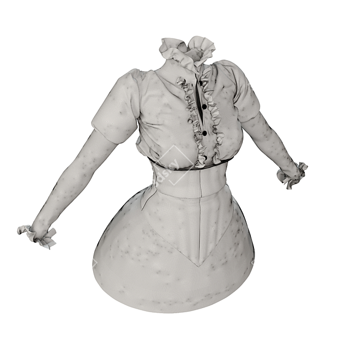 Elegant Victorian Cloth 3D model image 3