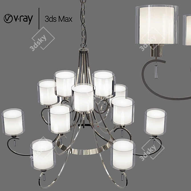 Elegant Invite Chandelier 3D model image 1