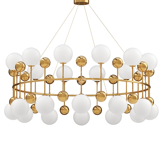 Contemporary Gold Bubble Chandelier 3D model image 1