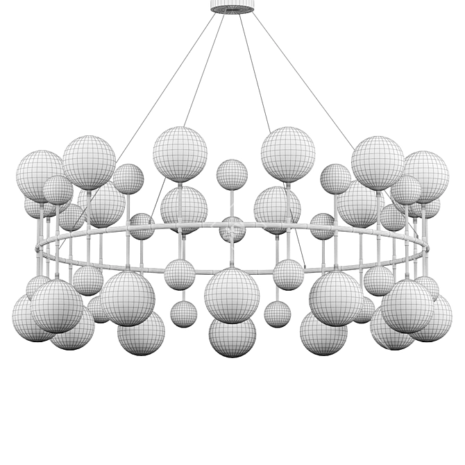 Contemporary Gold Bubble Chandelier 3D model image 2