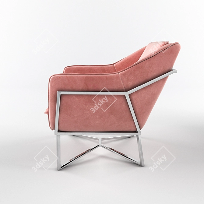Luxurious Pink Velvet Armchair: Richmond Interiors Aurelia 3D model image 2