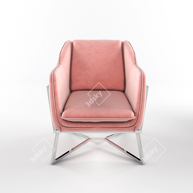 Luxurious Pink Velvet Armchair: Richmond Interiors Aurelia 3D model image 3