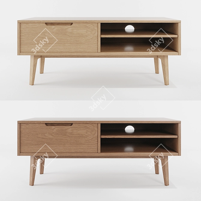 Jenson Media Unit: Stylish Oak Design 3D model image 1