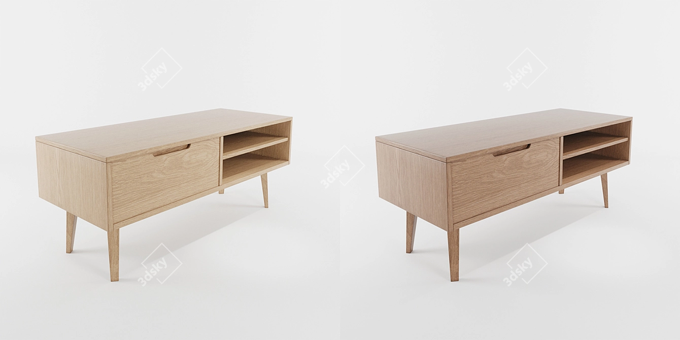 Jenson Media Unit: Stylish Oak Design 3D model image 2