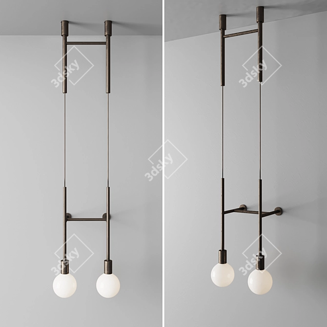 Dual Glow Wall Sconce 3D model image 2