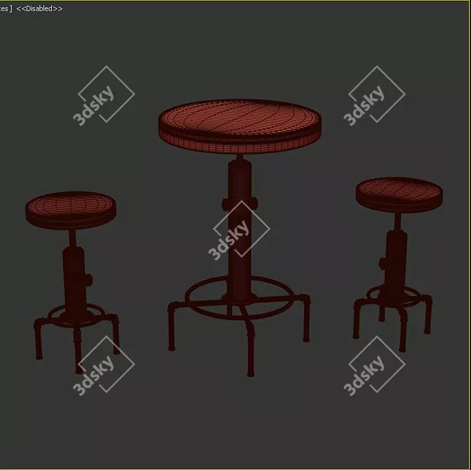 Elegant Dining Set: Table & Chair 3D model image 3