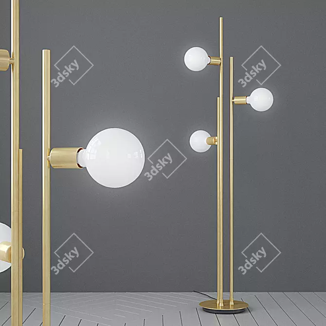 Elegant Floor Lamp by Hubsch 3D model image 1