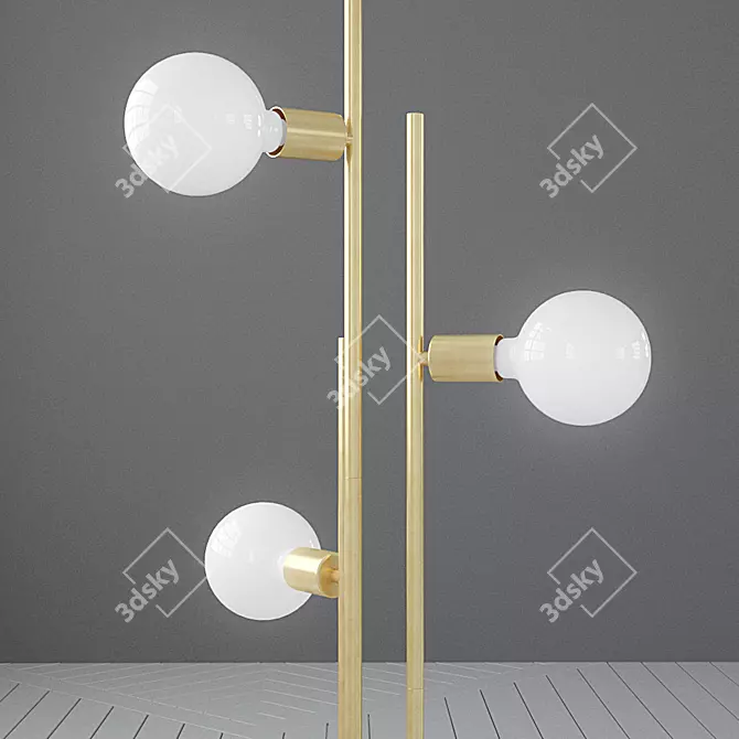 Elegant Floor Lamp by Hubsch 3D model image 2