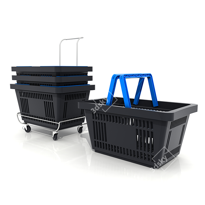 Title: Versatile Plastic Shopping Basket 3D model image 1