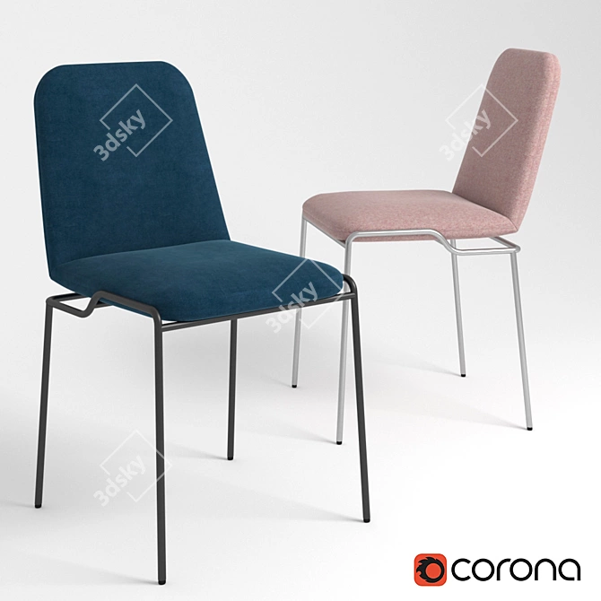 Contemporary Tadao Dining Chair 3D model image 1