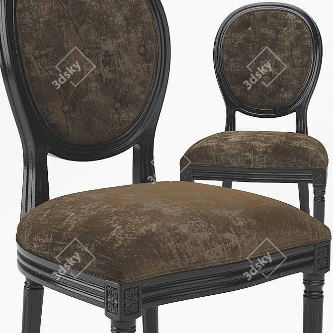 French Style Dining Chair 3D model image 2