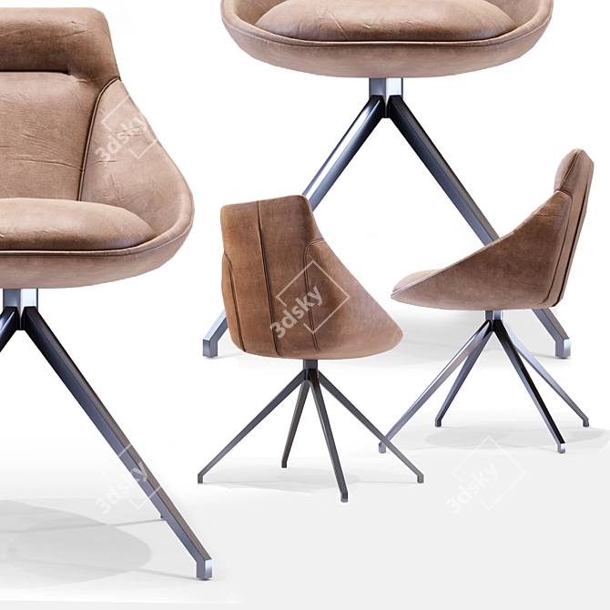 Avanti TWIST Metal Dining Chair 3D model image 2