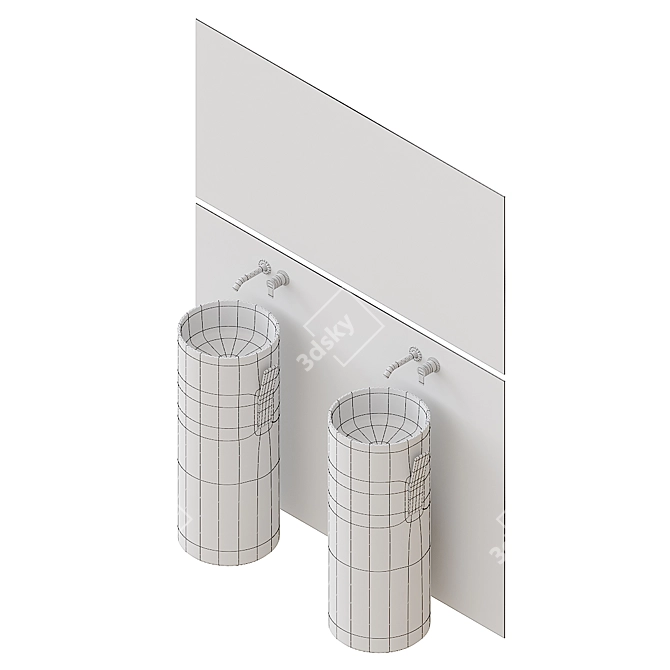 Inbani Giro GR012: Stylish Compact Bathroom Storage 3D model image 3