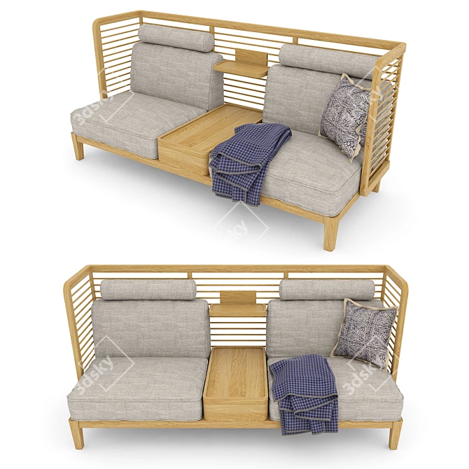 Modern Zen Corner Sofa 3D model image 3