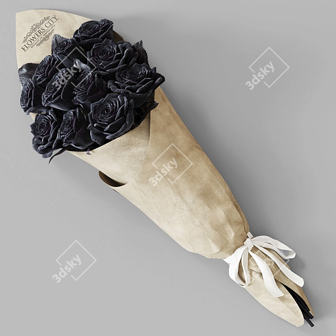 Mystery in Bloom: Black Rose 3D model image 1