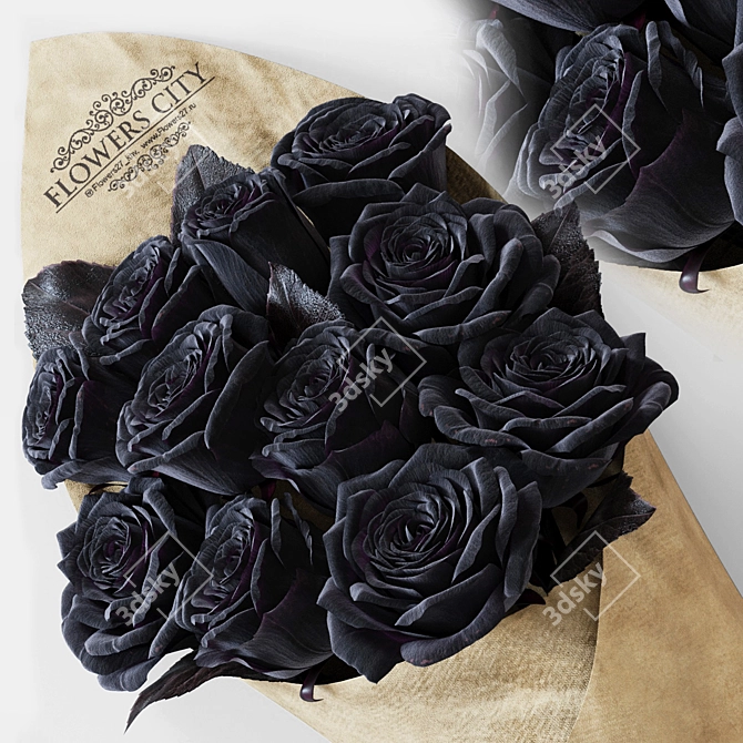 Mystery in Bloom: Black Rose 3D model image 2