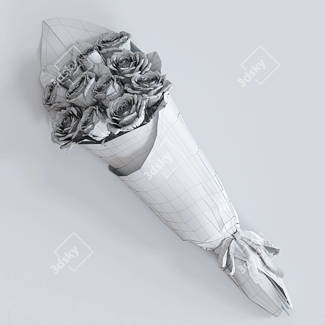 Mystery in Bloom: Black Rose 3D model image 3