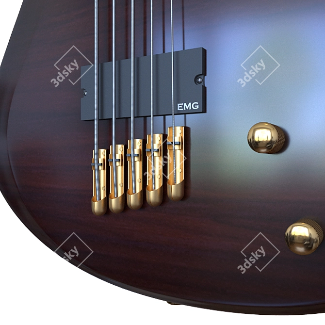 Schecter Riot-5 Bch: Powerful 5-String Bass 3D model image 3