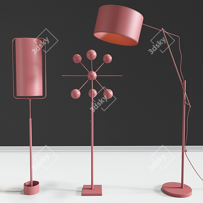 Modern Lighting Floor Lamps Set 3D model image 2