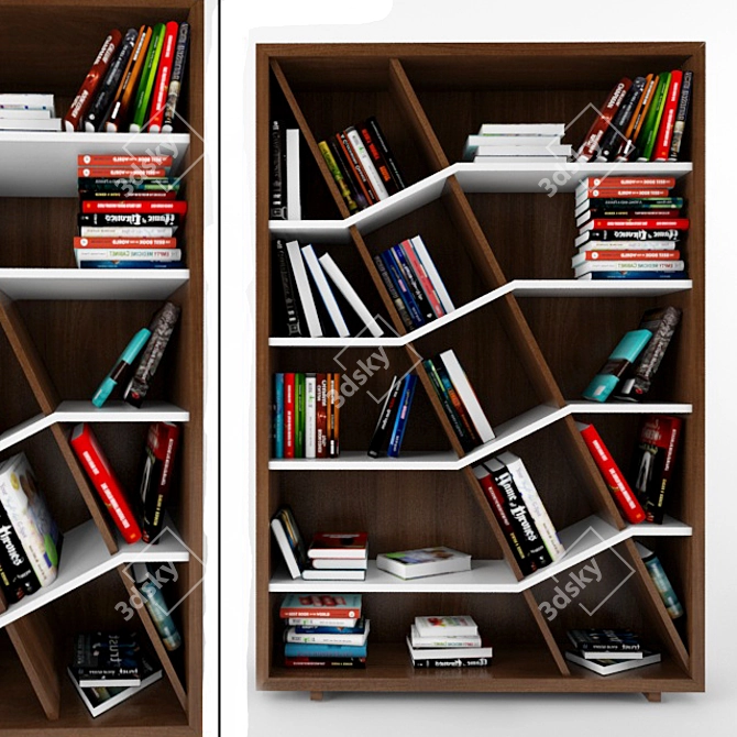 Decorative Bookshelf: Elegant Storage Solution 3D model image 1