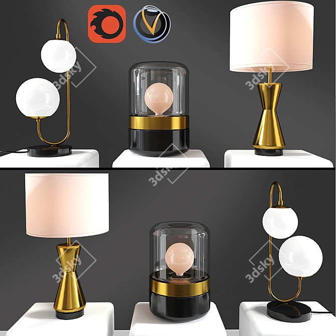 Versatile 3D Max & Vray/Corona Lamp 3D model image 1