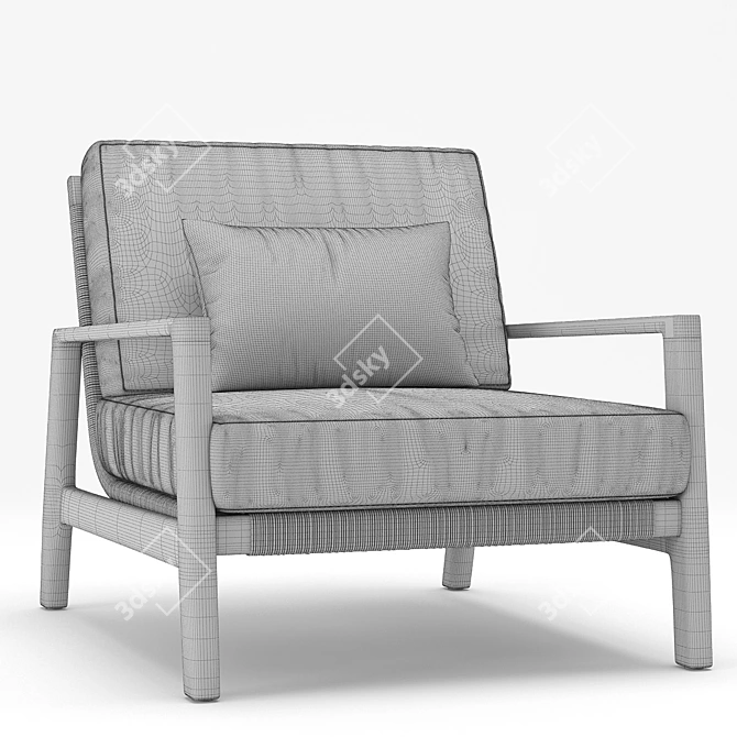 RH Outdoor Mesa Armchair: Refined Elegance for Your Outdoor Oasis 3D model image 3