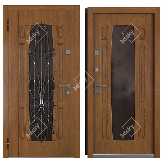 Modern Azalea Entrance Door 3D model image 3