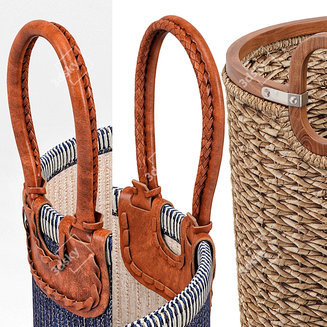 Handwoven Seagrass Baskets: Huntington Collection 3D model image 2