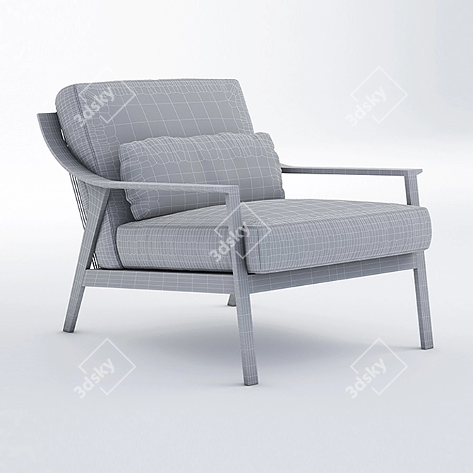 Elegant Lady Armchair: Stylish Comfort for Any Space 3D model image 3