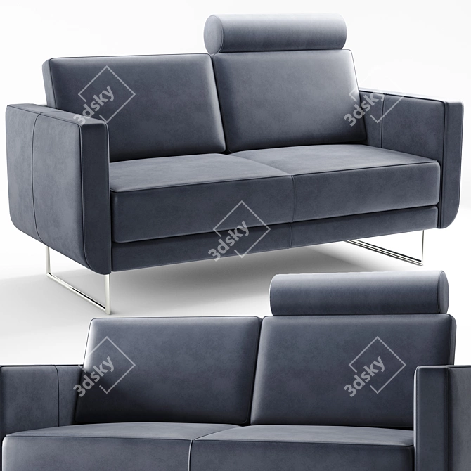 Classic Bonded Leather Loveseat 3D model image 1